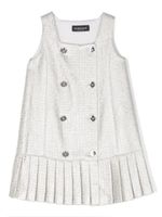 Versace Kids robe courte en tweed à fermeture croisée - Blanc - thumbnail