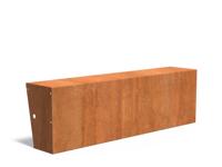 Keerwand cortenstaal recht 200x40x60cm. brede bovenrand