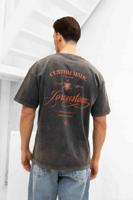 Jorcustom Handscript Loose Fit T-Shirt Heren Donkergrijs/Oranje - Maat XL - Kleur: DonkergrijsOranje | Soccerfanshop