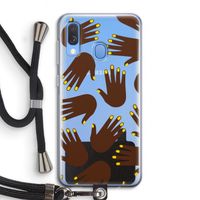 Hands dark: Samsung Galaxy A40 Transparant Hoesje met koord