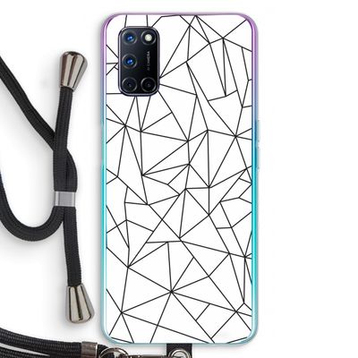 Geometrische lijnen zwart: Oppo A72 Transparant Hoesje met koord