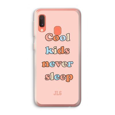 Cool Kids Never Sleep: Samsung Galaxy A20e Transparant Hoesje