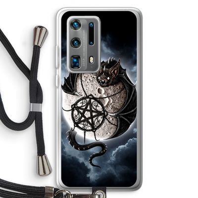Volle maan: Huawei P40 Pro Plus Transparant Hoesje met koord