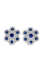 LEO PIZZO boucles d'oreilles Augusta en or blanc 18ct ornées de diamants et de saphirs - Argent - thumbnail