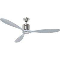 CasaFan AEROPLAN ECO 132 BN-LG Flügel Massivholz Lichtgrau Plafondventilator 27 W (Ø x h) 132 cm x 310 mm Chroom (geborsteld) Met afstandsbediening, Timer, Met