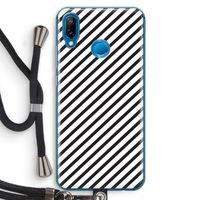 Strepen zwart-wit: Huawei P20 Lite Transparant Hoesje met koord Strepen zwart-wit: Huawei P20 Lite Transparant Hoesje met koord