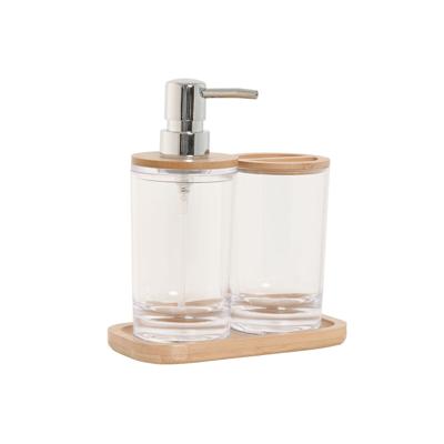 Badset Home ESPRIT Transparant Natuurlijk Bamboe Aluminium polyestyreen 16 x 9 x 18 cm