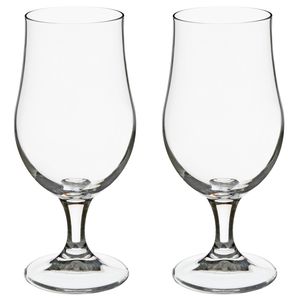 Set van 8x stuks bierglazen transparant 370 ml - 9 x 18 cm