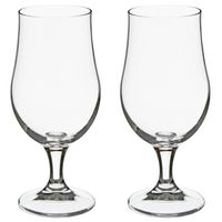 Set van 8x stuks bierglazen transparant 370 ml - 9 x 18 cm