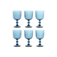Set van bekers Home ESPRIT Blauw Kristal 380 ml (6 Stuks)