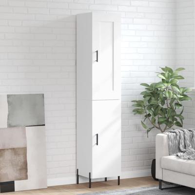 Hoge kast 34,5x34x180 cm bewerkt hout wit