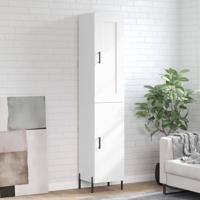 Hoge kast 34,5x34x180 cm bewerkt hout wit