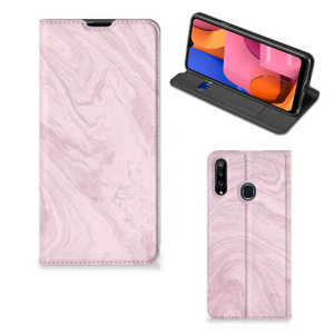 Samsung Galaxy A20s Standcase Marble Pink - Origineel Cadeau Vriendin