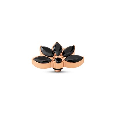 Melano Twisted Vintage CZ Steentje Zwart Rose