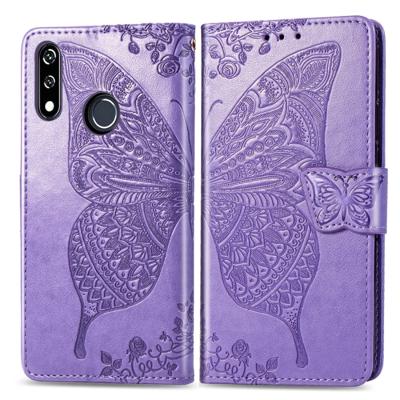Butterfly Love bloemen reliëf horizontale Flip lederen case voor LG W10 met houder & kaartsleuven & portemonnee & Lanyard (Lighe paars)