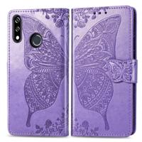 Butterfly Love bloemen reliëf horizontale Flip lederen case voor LG W10 met houder & kaartsleuven & portemonnee & Lanyard (Lighe paars)