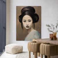 Urban Cotton Wandkleed 'Tsuru' 110 x 145cm in Frame - black Urban Cotton Wandkleed 'Tsuru' 110 x 145cm in Frame - black