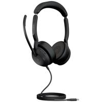 Jabra Evolve2 50 MS Stereo Over Ear headset Computer Kabel Stereo Zwart Noise Cancelling, Ruisonderdrukking (microfoon)