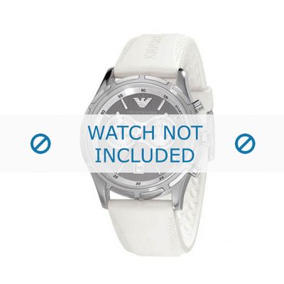 Armani horlogeband AR-0582 Rubber Wit 22mm
