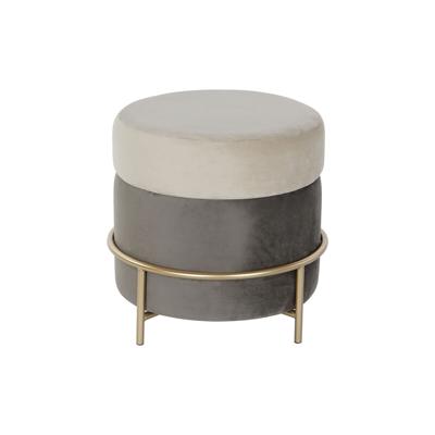 Voetensteun DKD Home Decor Bruin Grijs Gouden Metaal 48 x 48 x 46 cm