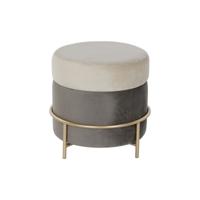 Voetensteun DKD Home Decor Bruin Grijs Gouden Metaal 48 x 48 x 46 cm