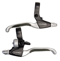 Tektro cl530ts+cl533rt rollerbrake remgreepset 4-vinger zwart/satijn met bel (hangverpakking)