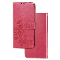 OPPO A96 Book Case Hoesje met Patroon - Pasjeshouder - Portemonnee - Bloemenprint - OPPO A96 - Roze
