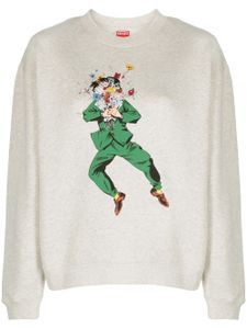 Kenzo cartoon-print cotton sweatshirt - Gris