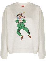 Kenzo cartoon-print cotton sweatshirt - Gris - thumbnail