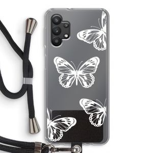 White butterfly: Samsung Galaxy A32 5G Transparant Hoesje met koord