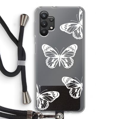 White butterfly: Samsung Galaxy A32 5G Transparant Hoesje met koord