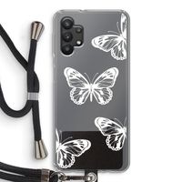 White butterfly: Samsung Galaxy A32 5G Transparant Hoesje met koord