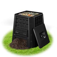 Tuincomposter 380 L PP Thermocomposter met Deksel en Verstelbare luchtopeningen 78 x 64 x 80 cm Zwart