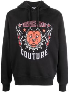 Versace Jeans Couture hoodie en coton à logo brodé - Noir