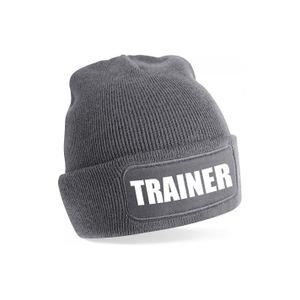 Bellatio Decorations Trainer muts volwassenen - grijs - trainer - beanie - one size - unisex One size  -