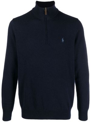 Polo Ralph Lauren pull zippé à logo brodé - Bleu