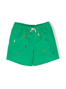 POLO RALPH LAUREN KIDS short de bain à motif Polo Pony - Vert