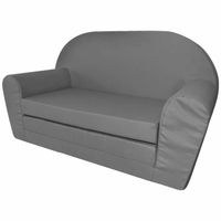 vidaXL Loungestoel voor kinderen uitklabaar grijs - thumbnail