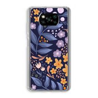 Flowers with blue leaves: Xiaomi Poco X3 NFC Transparant Hoesje