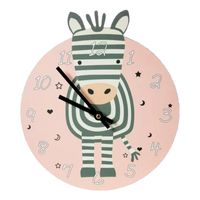 Zebra dieren wandklok 26 cm voor kinderen   -