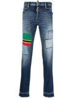 DSQUARED2 jean slim à détail de patch - Bleu