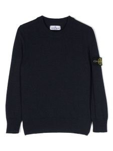 Stone Island Junior Compass-patch crew-neck jumper - Bleu