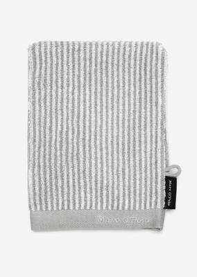 Marc O'Polo Marc O'Polo Timeless Tone Stripe Washandje Grey/White 16x22