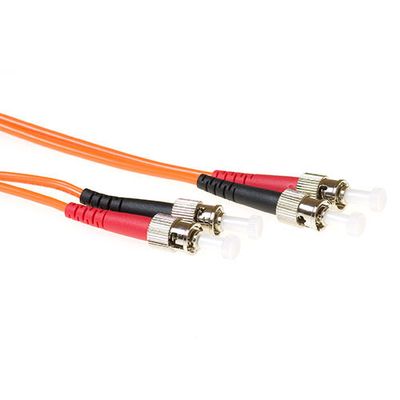 ACT RL1000 Glasvezel Patchkabel Duplex LSZH - ST/ST 62.5/125 Multimode 62.5/125µm OM1 - 50 cm