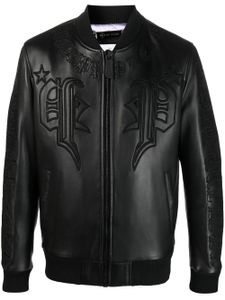 Philipp Plein veste bomber en cuir - Noir