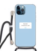 Reminder: iPhone 12 Pro Transparant Hoesje met koord