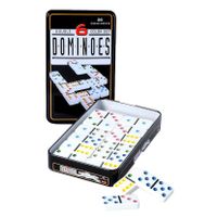 Domino spel dubbel/double 6 in blik 28x stenen   -