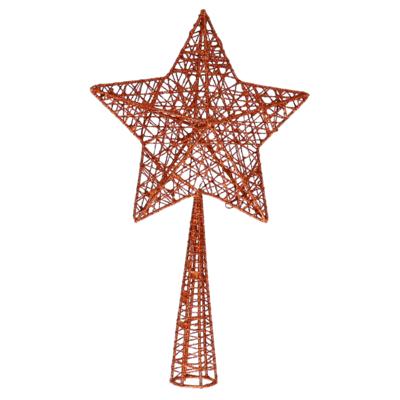 Cosy & Trendy Kerstboompiek - glitter - ster - koperkleurig - 28 cm Cosy & Trendy Kerstboompiek - glitter - ster - koperkleurig - 28 cm