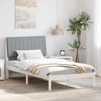 Bedframe met hoofdeinde Wit 100 x 200 cm Stof