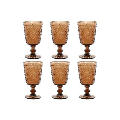 Set van bekers Home ESPRIT Kristal 8,5 x 8,5 x 16,3 cm (6 Stuks)